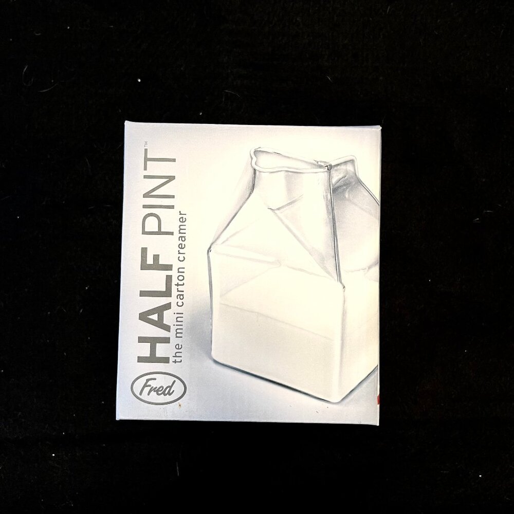 NWOT ‘Half Pint Mini Carton Creamer’ Hand Blown-Glass